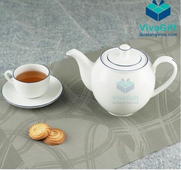 Bộ Ấm Chén Minh Long 1.1 L - Camellia - Chỉ Xanh Dương 01113802103