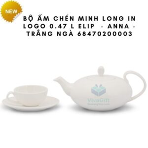 Bộ Ấm Chén Minh Long In Logo 0.47 L Elip - Anna - Trắng Ngà 68470200003