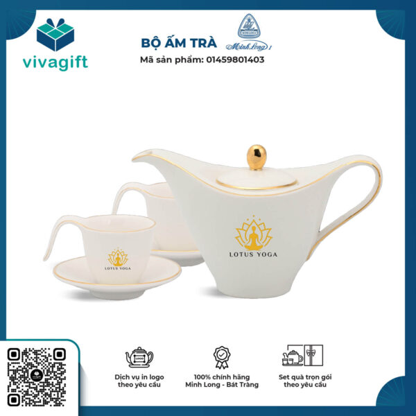Bộ Ấm Trà Minh Long Cao 0.45 L – Anh Vũ – Chỉ Vàng 01459801403
