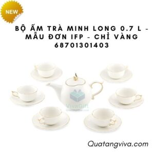 Bộ Ấm Trà Minh Long 0.7 L - Mẫu Đơn IFP - Chỉ Vàng 68701301403