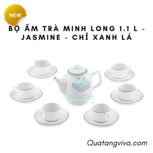 Bộ Ấm Trà Minh Long 1.1 L - Jasmine - Chỉ Xanh Lá 01111100903