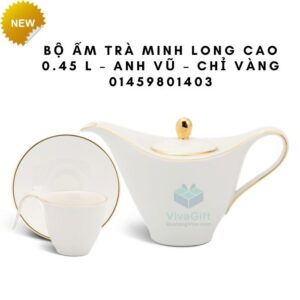 Bộ Ấm Trà Minh Long Cao 0.45 L – Anh Vũ – Chỉ Vàng 01459801403