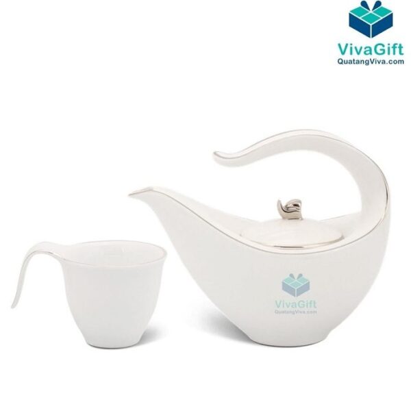 Bộ Ấm Chén Minh Long 0.45 L - Anh Vũ - Chỉ Bạch Kim 01458004303 - Hình ảnh 3