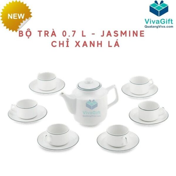 Bộ Ấm Chén Minh Long 0.7 L - Jasmine - Chỉ Xanh Lá 01071100903 - Hình ảnh 2