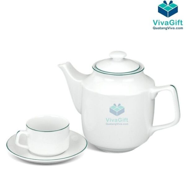 Bộ Ấm Chén Minh Long 0.7 L 01071100903 - Jasmine - Chỉ Xanh Lá