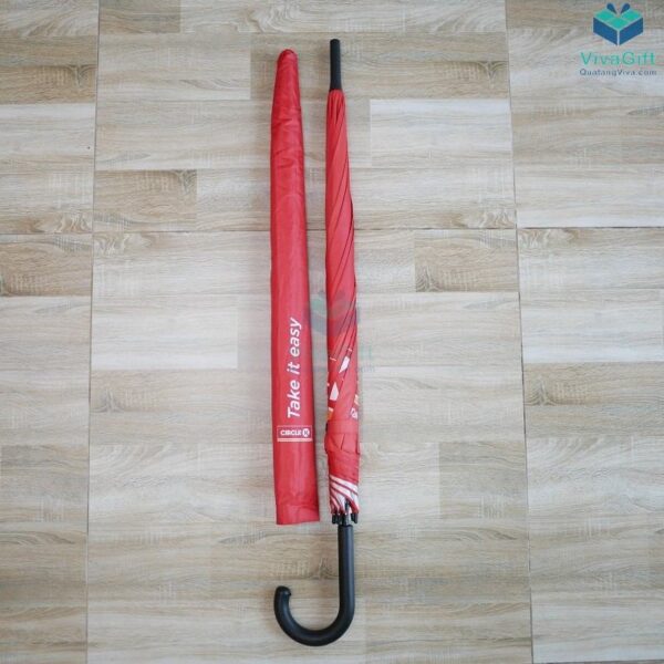 Dù Cầm Tay Cán Cong Bán Kính 60cm Cán Nhựa In Logo D038 16