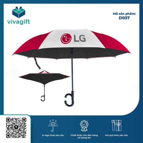 Ô Dù Cầm Tay Gấp Ngược Bán Tự Động R=59cm D037 - Hình ảnh 5