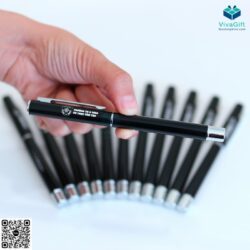 Bút bi kim loại nắp đậy đen V049 – butkyquatang.com