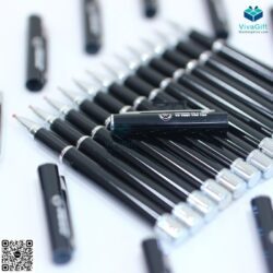 Bút bi kim loại nắp đậy đen V049 – butkyquatang.com