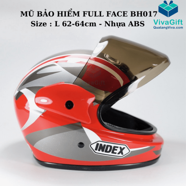 # Mũ Bảo Hiểm Full Face Không Kính BH017 In Logo