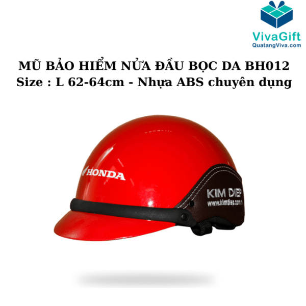 # Mũ bảo hiểm nửa đầu bọc da BH012 In Logo Làm Quà Tặng