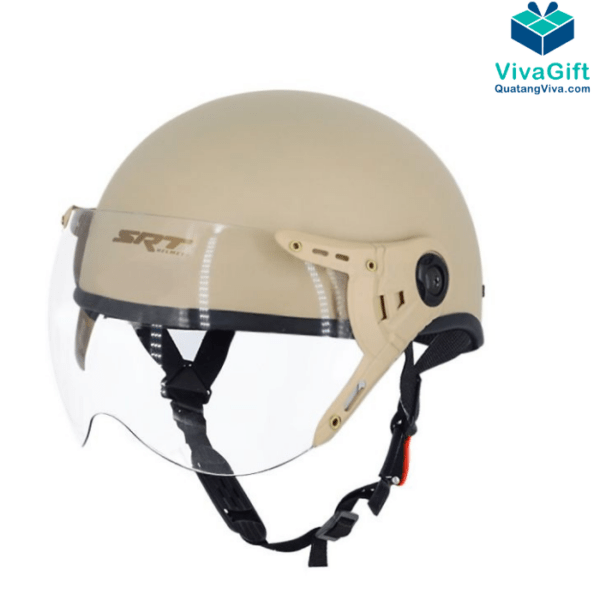 # Mũ bảo hiểm nửa đầu có kính BH011 In Logo Làm Quà Tặng