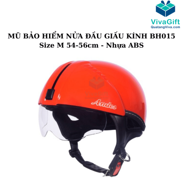 # Mũ Bảo Hiểm Nửa Đầu Giấu Mũ BH015 In Logo Theo Yêu Cầu