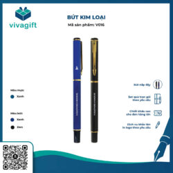 Bút Kim Loại Đậy Nắp Khắc Tên V016 – Quatangviva.com