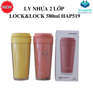 Ly Nhựa 2 Lớp Nắp Bật Lock&Lock 580ml HAP519 In Logo