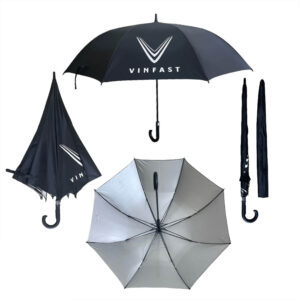 Ô Dù Cán Nhựa Cong Tự Động 1 Chiều D053 R=75cm 8 Kèo - Quà Tặng Viva