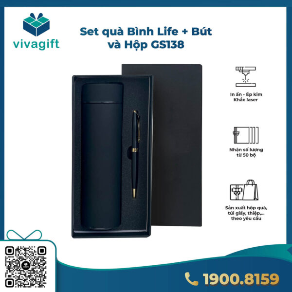 Set Quà Tặng Bút + Bình Giữ Nhiệt Life GS138 1