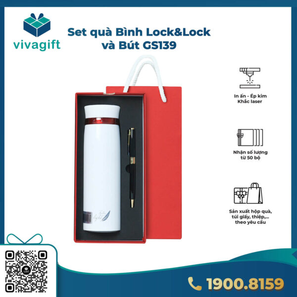 Set Quà Tặng Bút + Bình Giữ Nhiệt LocknLock GS139 3