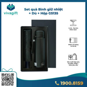 Set Quà Tặng Dù + Bình Giữ Nhiệt GS135