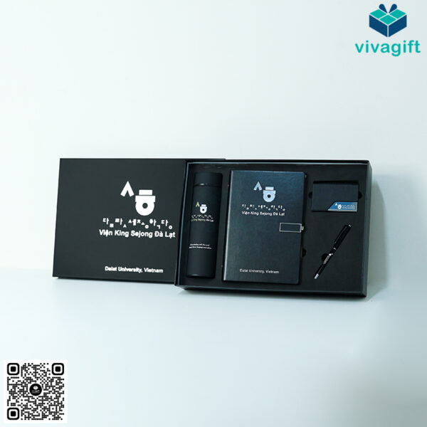 Set Quà Tặng Sổ + Bình + Bút Và NameCard GS117 In Logo 11