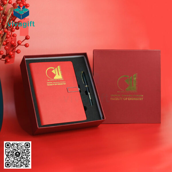 Set Quà Tặng Sổ Tay Bìa Còng + Bút GS101 - Hình ảnh 7