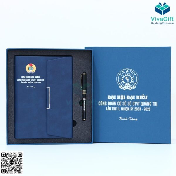 Set Quà Tặng Sổ Tay Bìa Còng + Bút GS101 In Logo 4