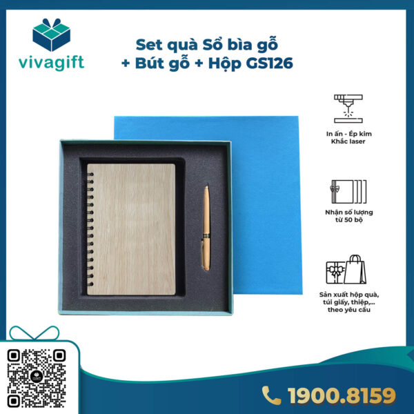 Set Quà Tặng Sổ Tay Gỗ Và Bút Gỗ GS126 1