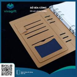 Sổ Tay Bìa Còng Gập 3 B064 Kèm Khoá Nam Châm – Quà Tặng Viva