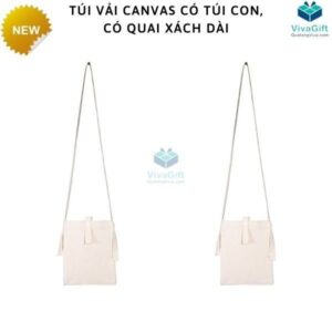 Túi Vải Canvas TVC010 Có Túi Con, Có Quai Xách Dài