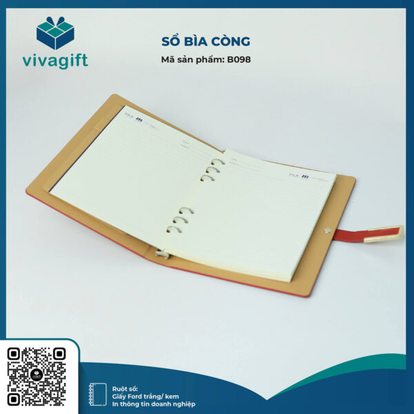 Sổ Tay Bìa Còng Gập 2 Kèm Khoá Kim Loại B098 - Hình ảnh 16