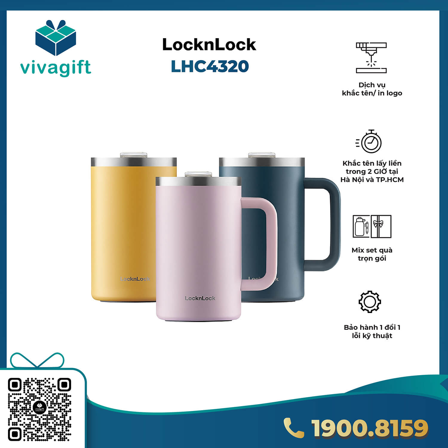 Cốc Giữ Nhiệt Lock&Lock 730ml LHC4320 Flat Table Mug 1