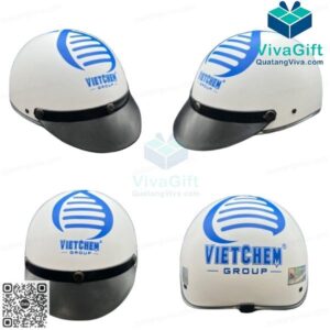 Mũ Bảo Hiểm Nửa Đầu Lưỡi Trai Rời BH010-6 Nhựa ABS In Logo 3