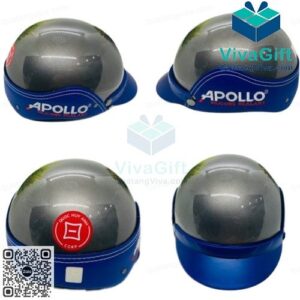 Mũ Bảo Hiểm Nửa Đầu Ốp Da BH012-1 In Logo 1