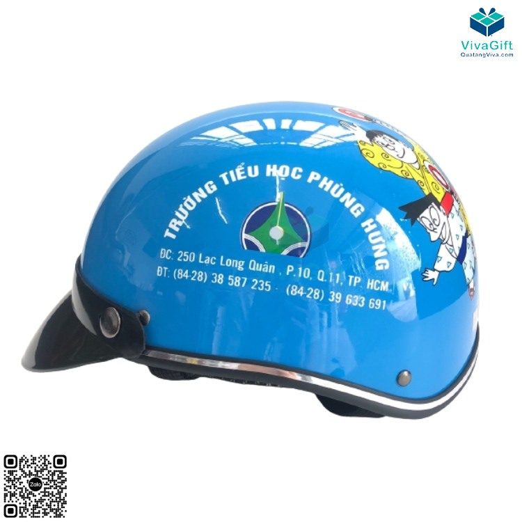Mũ Bảo Hiểm Nửa Đầu Trẻ Em BH018 In Logo