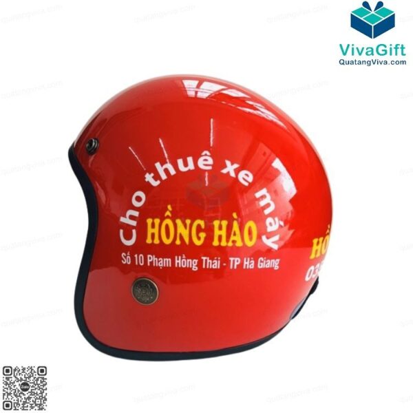 Mũ Bảo Hiểm 3/4 Đầu Sơn Bóng BH016-3 In Logo 2