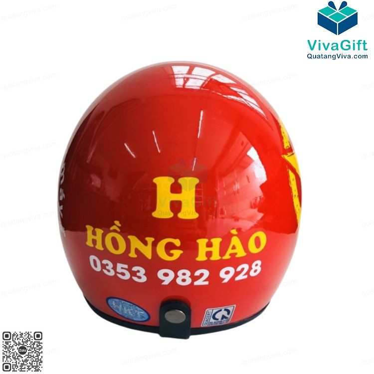 Mũ Bảo Hiểm 3/4 Đầu Sơn Bóng BH016-3 In Logo