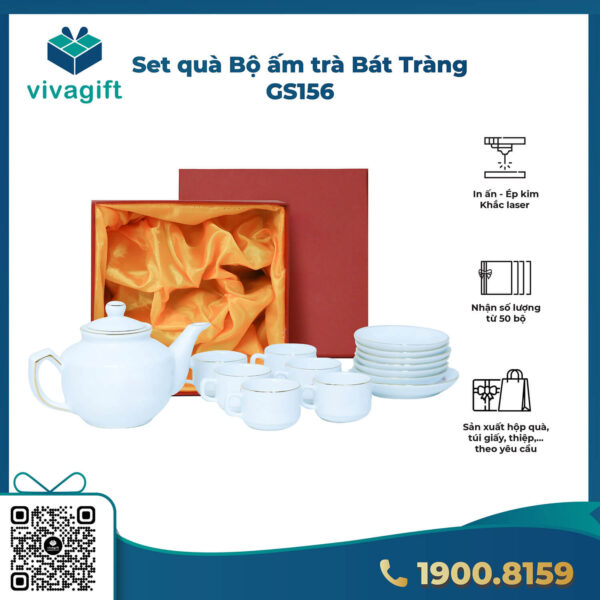 GiftSet Bộ Ấm Trà Bát Tràng GS156