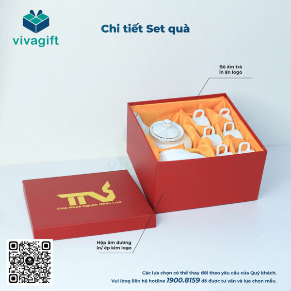 GiftSet Bộ Ấm Trà Bát Tràng GS156 2