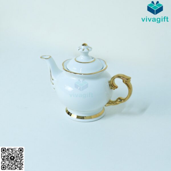 Bộ Ấm Chén Tứ Quý Bát Tràng Viền Chỉ Vàng 700ml A022 6