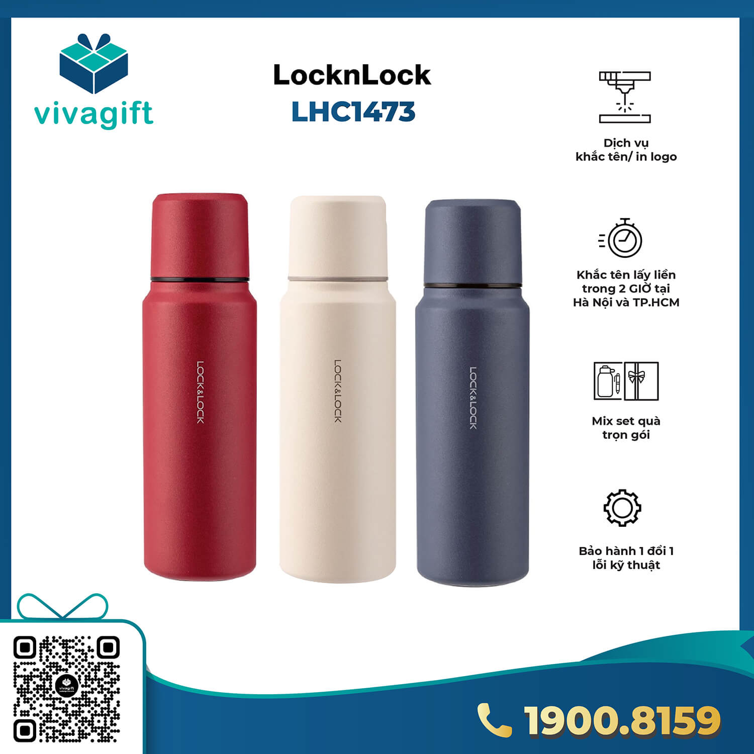 Bình Giữ Nhiệt Lock&Lock 500ml LHC1473 Có Nắp Làm Ly 1