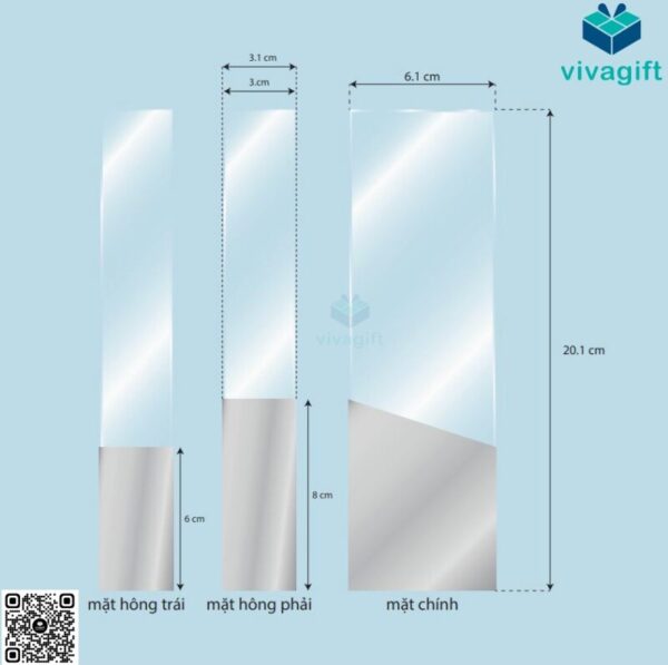 Kỷ Niệm Chương Thủy Tinh Ốp Kim Loại KN-T103 5