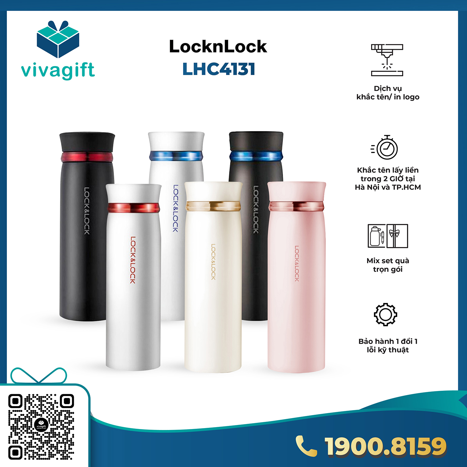 vBình Giữ Nhiệt Lock&Lock 450ml LHC4131 Feather Light 1