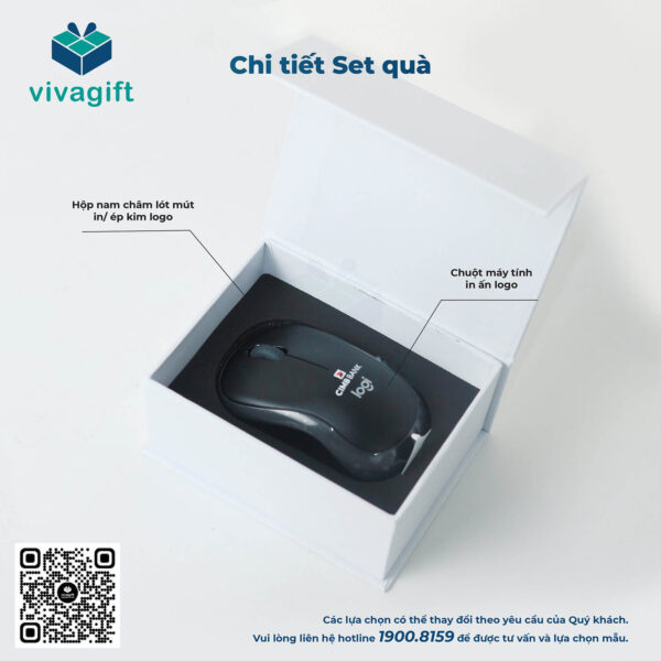 Giftset Chuột Máy Tính và Hộp Nắp Gập GS166 2