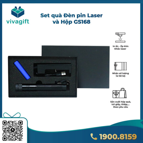 Bộ Quà Tặng Hộp Và Bút Con Trỏ Laser 4 Trong 1 Đèn Led GS168 1