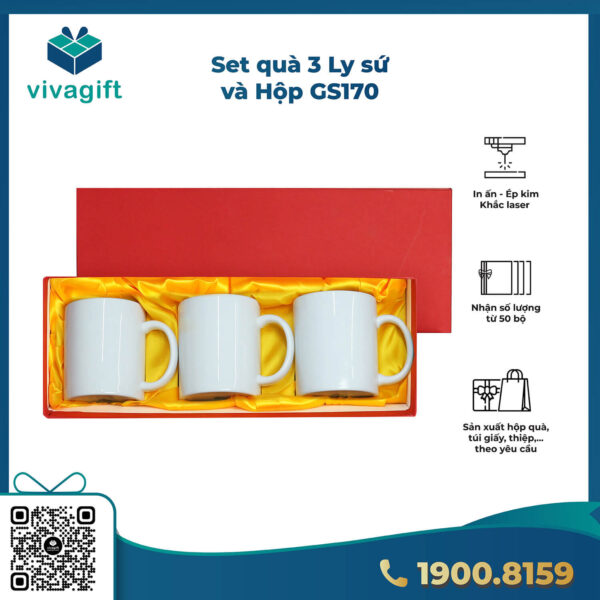 Set Quà Tặng 3 Ly Sứ GS170 1