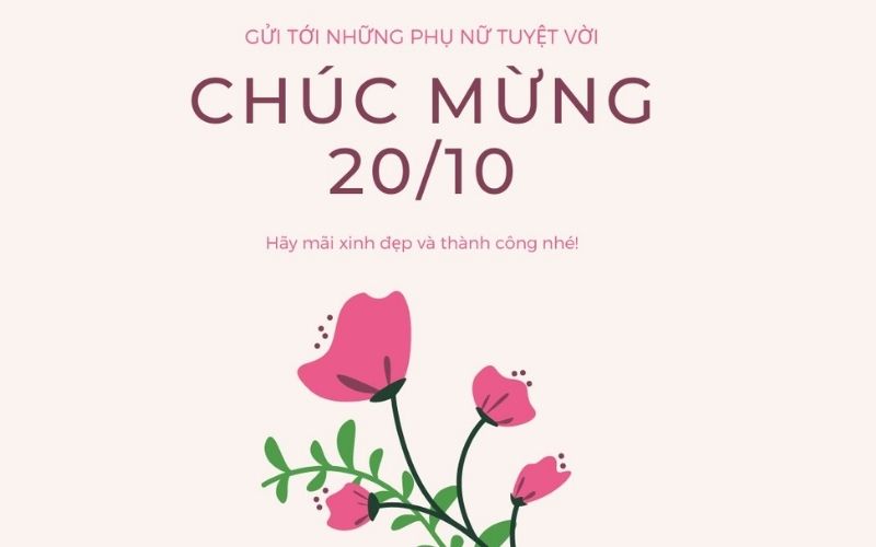 Mẫu thiệp chúc mừng ngày 20/10 cho đồng nghiệp nữ