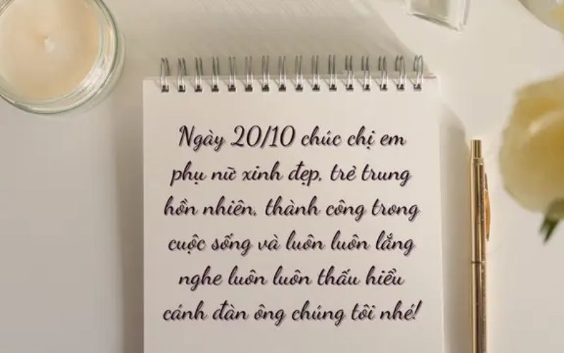 Mẫu thiệp chúc mừng ngày 20/10 cho đồng nghiệp nữ