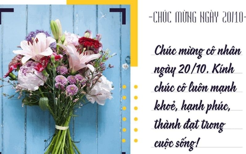 Tham khảo mẫu thiệp 20/10 cho cô giáo chân thành, ý nghĩa