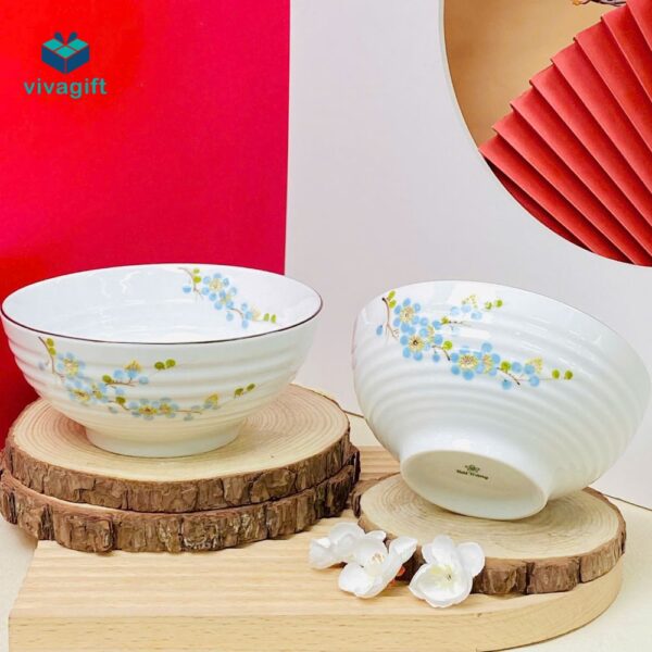 Bộ Đồ Ăn Sứ Cao Cấp Bát Tràng Hoa Văn BAB-102 - Quatangviva.com