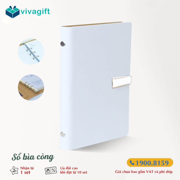 Set Quà Cuối Năm Sổ B098, Bút V048, Thiệp QTCN07 - Quà tặng Viva